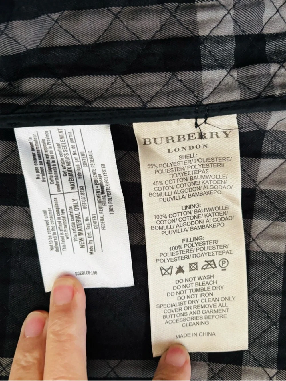 Burberry Black Quilted Trench Coat - Picture 5 of 6
